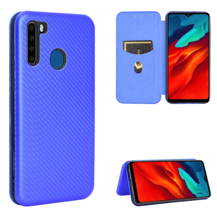 For Blackview A80 Pro Carbon Fiber Texture Horizontal Flip TPU + PC + PU Leather Case with Card Slot(Blue) - More Brand by buy2fix | Online Shopping UK | buy2fix