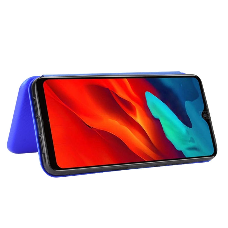 For Blackview A80 Pro Carbon Fiber Texture Horizontal Flip TPU + PC + PU Leather Case with Card Slot(Blue) - More Brand by buy2fix | Online Shopping UK | buy2fix
