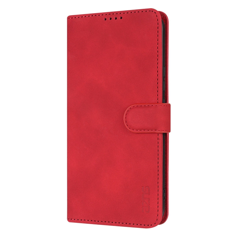 For Samsung Galaxy S25 5G AZNS Skin Feel Calf Texture Flip Leather Phone Case(Red) by AZNS