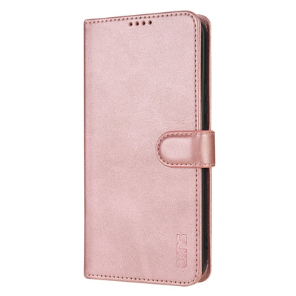 For Samsung Galaxy S25 5G AZNS Skin Feel Calf Texture Flip Leather Phone Case(Rose Gold) by AZNS