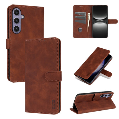 For Samsung Galaxy S25 5G AZNS Skin Feel Calf Texture Flip Leather Phone Case(Brown) by AZNS