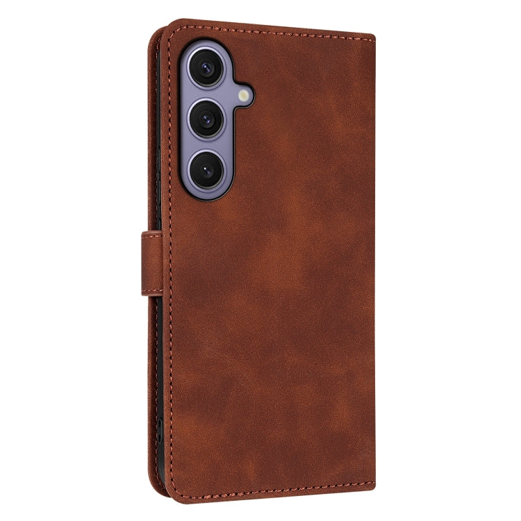 For Samsung Galaxy S25 5G AZNS Skin Feel Calf Texture Flip Leather Phone Case(Brown) by AZNS