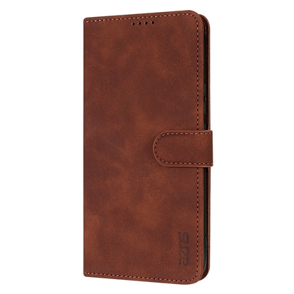 For Samsung Galaxy S25+ 5G AZNS Skin Feel Calf Texture Flip Leather Phone Case(Brown) by AZNS