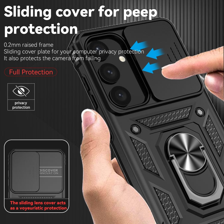 For Samsung Galaxy S25 5G Sliding Camshield Holder Phone Case(Black) by buy2fix