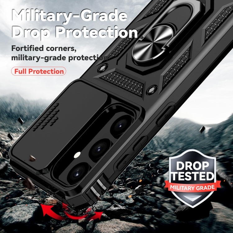 For Samsung Galaxy S25 5G Sliding Camshield Holder Phone Case(Black) by buy2fix