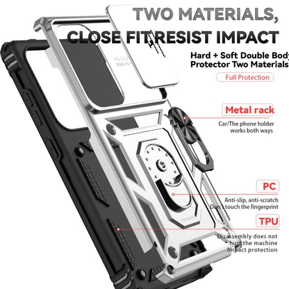 For Samsung Galaxy S25 Ultra 5G Sliding Camshield Holder Phone Case(Silver) by buy2fix
