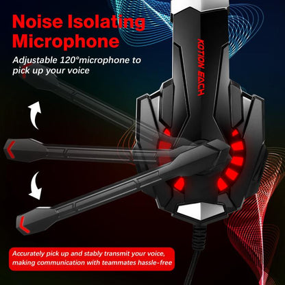 KOTION EACH G9000 Pro On-Ear Gaming Headset with Mic, Cable Length: About 2.1m(Black Red) - Multimedia Headset by KOTION EACH | Online Shopping UK | buy2fix