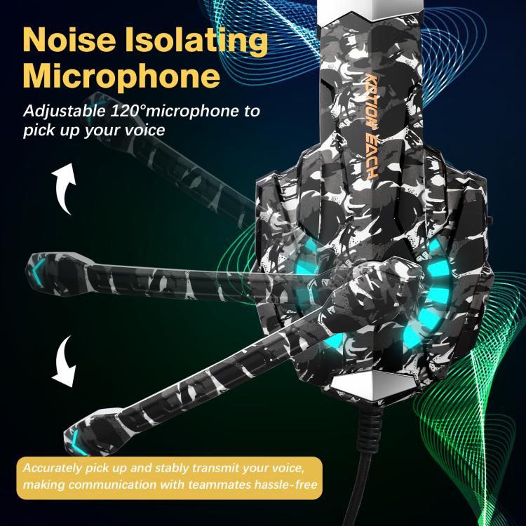 KOTION EACH G9000 Pro On-Ear Gaming Headset with Mic, Cable Length: About 2.1m(Camouflage Grey) - Multimedia Headset by KOTION EACH | Online Shopping UK | buy2fix