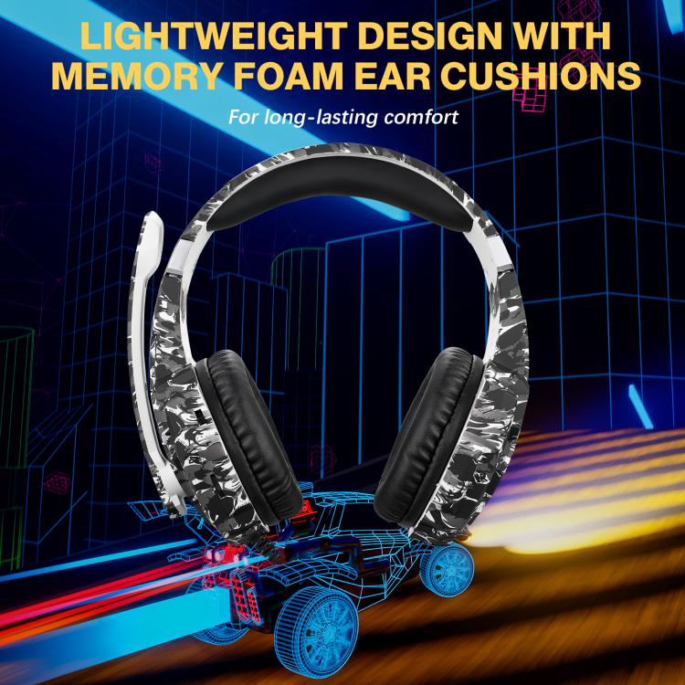KOTION EACH G9000 Pro On-Ear Gaming Headset with Mic, Cable Length: About 2.1m(Camouflage Grey) - Multimedia Headset by KOTION EACH | Online Shopping UK | buy2fix