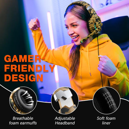KOTION EACH G9000 Pro On-Ear Gaming Headset with Mic, Cable Length: About 2.1m(Camouflage Yellow) - Multimedia Headset by KOTION EACH | Online Shopping UK | buy2fix