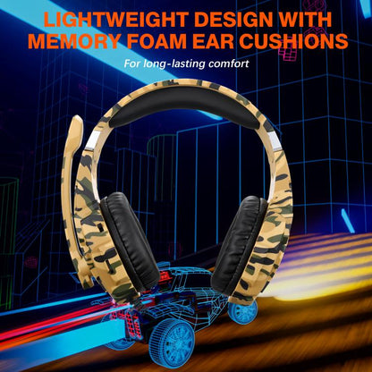 KOTION EACH G9000 Pro On-Ear Gaming Headset with Mic, Cable Length: About 2.1m(Camouflage Yellow) - Multimedia Headset by KOTION EACH | Online Shopping UK | buy2fix