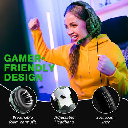 KOTION EACH G9000 Pro On-Ear Gaming Headset with Mic, Cable Length: About 2.1m(Camouflage Green) - Multimedia Headset by KOTION EACH | Online Shopping UK | buy2fix
