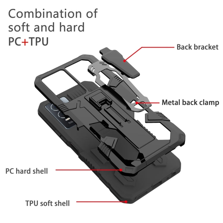 For Samsung Galaxy S25 Ultra 5G Armor Warrior Shockproof PC + TPU Phone Case(Black) - Galaxy S25 Ultra 5G Cases by buy2fix | Online Shopping UK | buy2fix