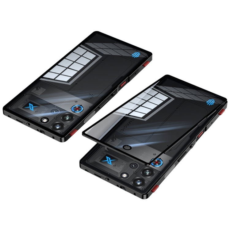 For ZTE nubia Red Magic 10 Pro / 10 Pro+ Snap Buckle Metal Frame Glass Back Panel Phone Case(Black) - ZTE Cases by buy2fix | Online Shopping UK | buy2fix