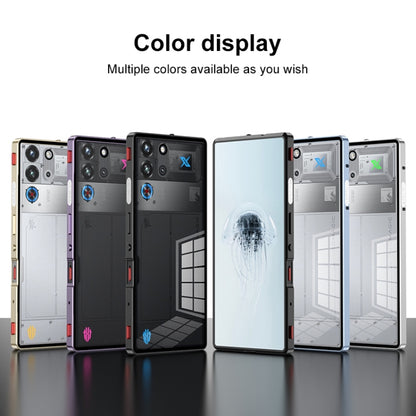For ZTE nubia Red Magic 10 Pro / 10 Pro+ Snap Buckle Metal Frame Glass Back Panel Phone Case(Sierra Blue) - ZTE Cases by buy2fix | Online Shopping UK | buy2fix