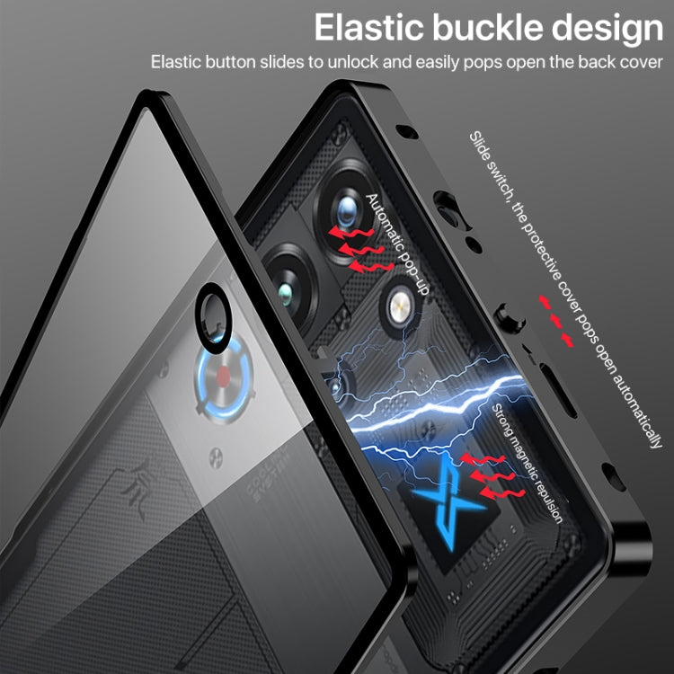 For ZTE nubia Red Magic 10 Pro / 10 Pro+ Snap Buckle Metal Frame Glass Back Panel Phone Case(Dark Purple) - ZTE Cases by buy2fix | Online Shopping UK | buy2fix