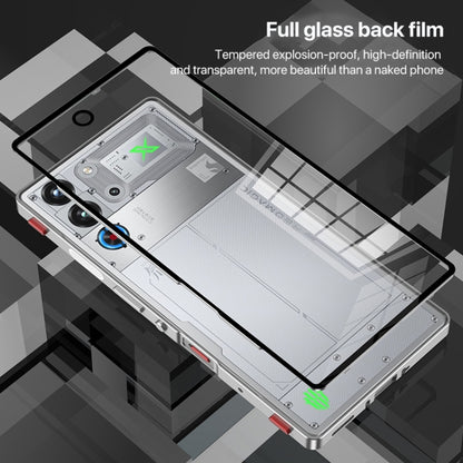 For ZTE nubia Red Magic 10 Pro / 10 Pro+ Snap Buckle Metal Frame Glass Back Panel Phone Case(Black) - ZTE Cases by buy2fix | Online Shopping UK | buy2fix