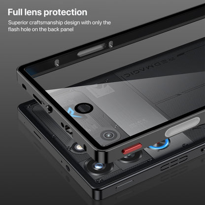 For ZTE nubia Red Magic 10 Pro / 10 Pro+ Snap Buckle Metal Frame Glass Back Panel Phone Case(Black) - ZTE Cases by buy2fix | Online Shopping UK | buy2fix