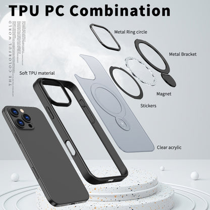 For iPhone 16 Pro Max Wing Series Gen2 MagSafe Metal Ring Holder Phone Case(Black) - iPhone 16 Pro Max Cases by buy2fix | Online Shopping UK | buy2fix