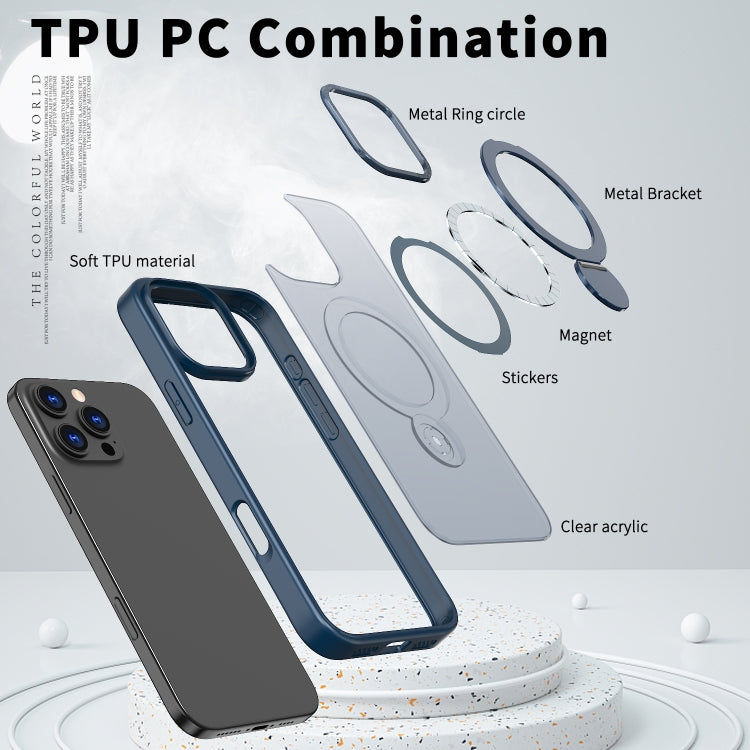 For iPhone 16 Pro Max Wing Series Gen2 MagSafe Metal Ring Holder Phone Case(Blue) - iPhone 16 Pro Max Cases by buy2fix | Online Shopping UK | buy2fix