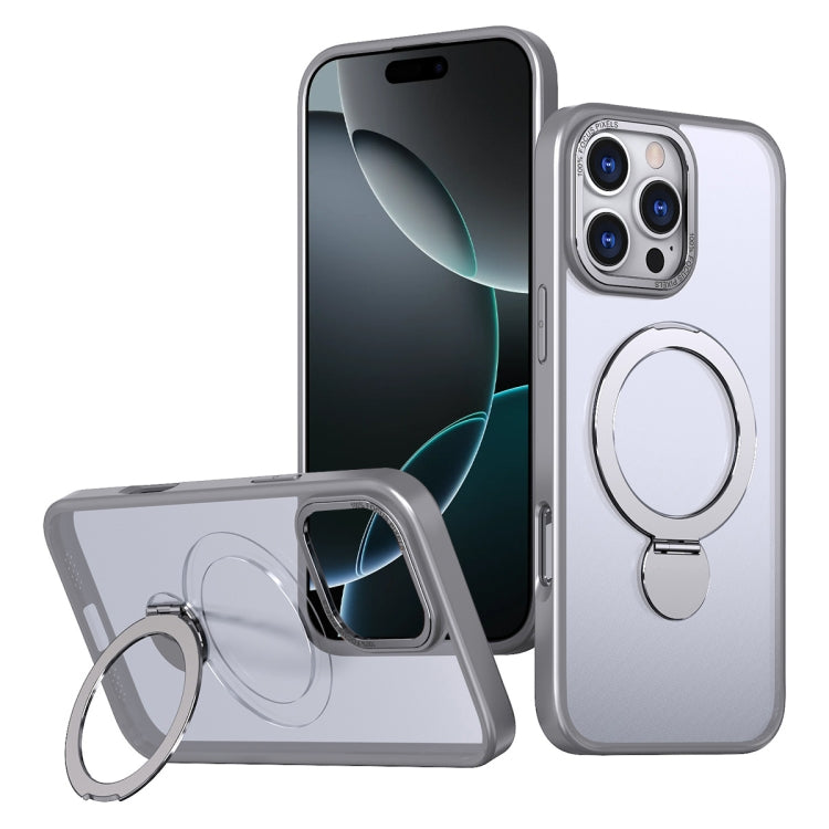 For iPhone 16 Pro Max Wing Series Gen2 MagSafe Metal Ring Holder Phone Case(Titanium Gray) - iPhone 16 Pro Max Cases by buy2fix | Online Shopping UK | buy2fix