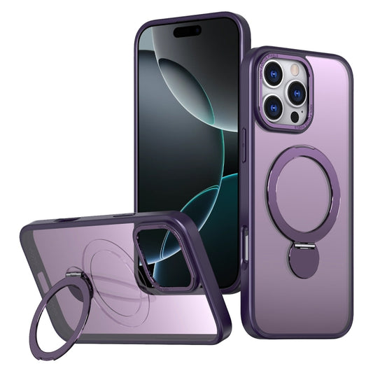 For iPhone 16 Pro Wing Series Gen2 MagSafe Metal Ring Holder Phone Case(Dark Purple) - iPhone 16 Pro Cases by buy2fix | Online Shopping UK | buy2fix