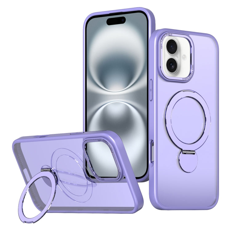 For iPhone 16 Plus Wing Series Gen2 MagSafe Metal Ring Holder Phone Case(Light Purple) - iPhone 16 Plus Cases by buy2fix | Online Shopping UK | buy2fix