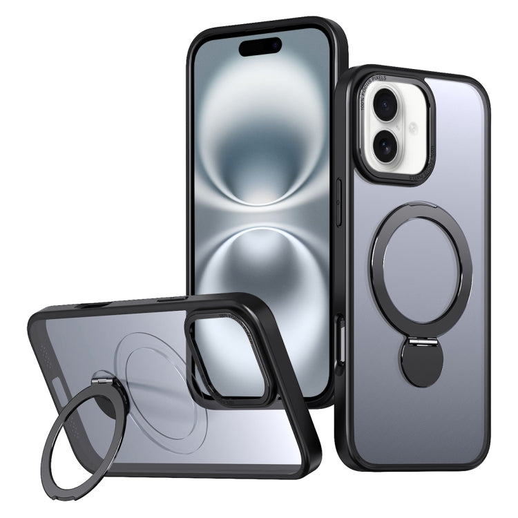 For iPhone 16 Plus Wing Series Gen2 MagSafe Metal Ring Holder Phone Case(Black) - iPhone 16 Plus Cases by buy2fix | Online Shopping UK | buy2fix
