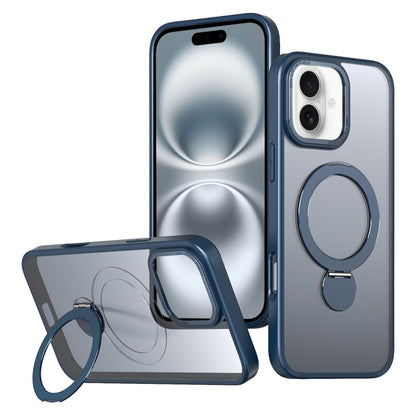 For iPhone 16 Plus Wing Series Gen2 MagSafe Metal Ring Holder Phone Case(Blue) - iPhone 16 Plus Cases by buy2fix | Online Shopping UK | buy2fix