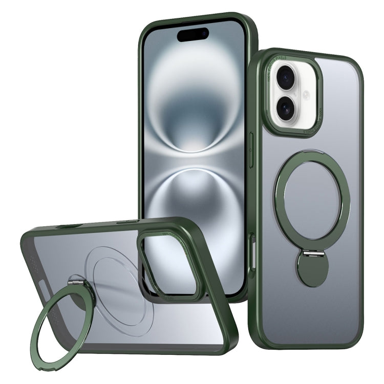 For iPhone 16 Plus Wing Series Gen2 MagSafe Metal Ring Holder Phone Case(Green) - iPhone 16 Plus Cases by buy2fix | Online Shopping UK | buy2fix