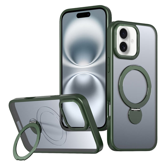 For iPhone 16 Plus Wing Series Gen2 MagSafe Metal Ring Holder Phone Case(Green) - iPhone 16 Plus Cases by buy2fix | Online Shopping UK | buy2fix
