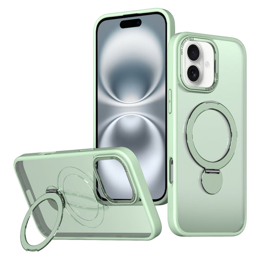 For iPhone 16 Plus Wing Series Gen2 MagSafe Metal Ring Holder Phone Case(Avocado Green) - iPhone 16 Plus Cases by buy2fix | Online Shopping UK | buy2fix