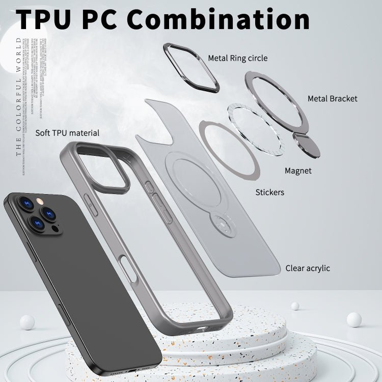 For iPhone 16 Plus Wing Series Gen2 MagSafe Metal Ring Holder Phone Case(Titanium Gray) - iPhone 16 Plus Cases by buy2fix | Online Shopping UK | buy2fix