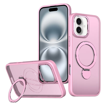 For iPhone 16 Plus Wing Series Gen2 MagSafe Metal Ring Holder Phone Case(Pink) - iPhone 16 Plus Cases by buy2fix | Online Shopping UK | buy2fix