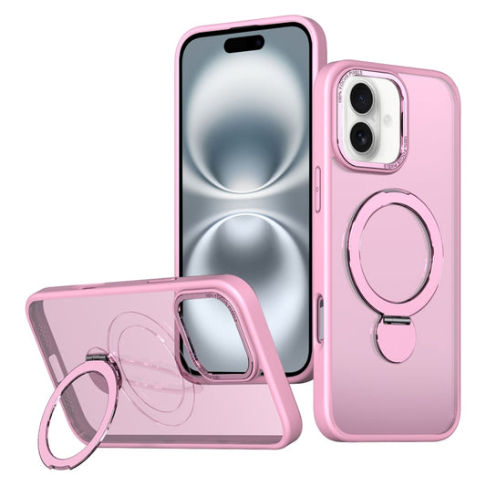 For iPhone 16 Plus Wing Series Gen2 MagSafe Metal Ring Holder Phone Case(Pink) - iPhone 16 Plus Cases by buy2fix | Online Shopping UK | buy2fix