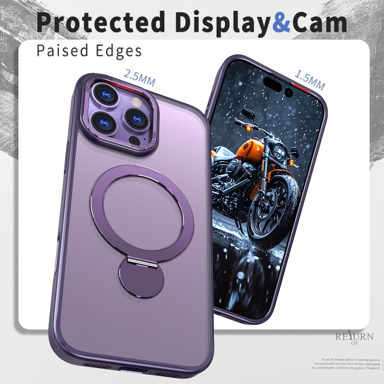 For iPhone 16 Wing Series Gen2 MagSafe Metal Ring Holder Phone Case(Dark Purple) - iPhone 16 Cases by buy2fix | Online Shopping UK | buy2fix