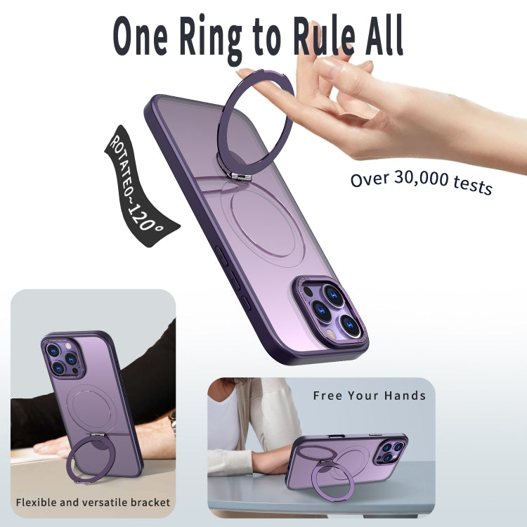 For iPhone 16 Wing Series Gen2 MagSafe Metal Ring Holder Phone Case(Dark Purple) - iPhone 16 Cases by buy2fix | Online Shopping UK | buy2fix
