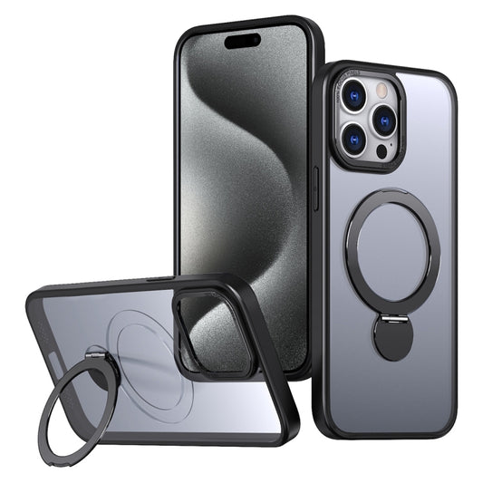 For iPhone 15 Pro Max Wing Series Gen2 MagSafe Metal Ring Holder Phone Case(Black) - iPhone 15 Pro Max Cases by buy2fix | Online Shopping UK | buy2fix