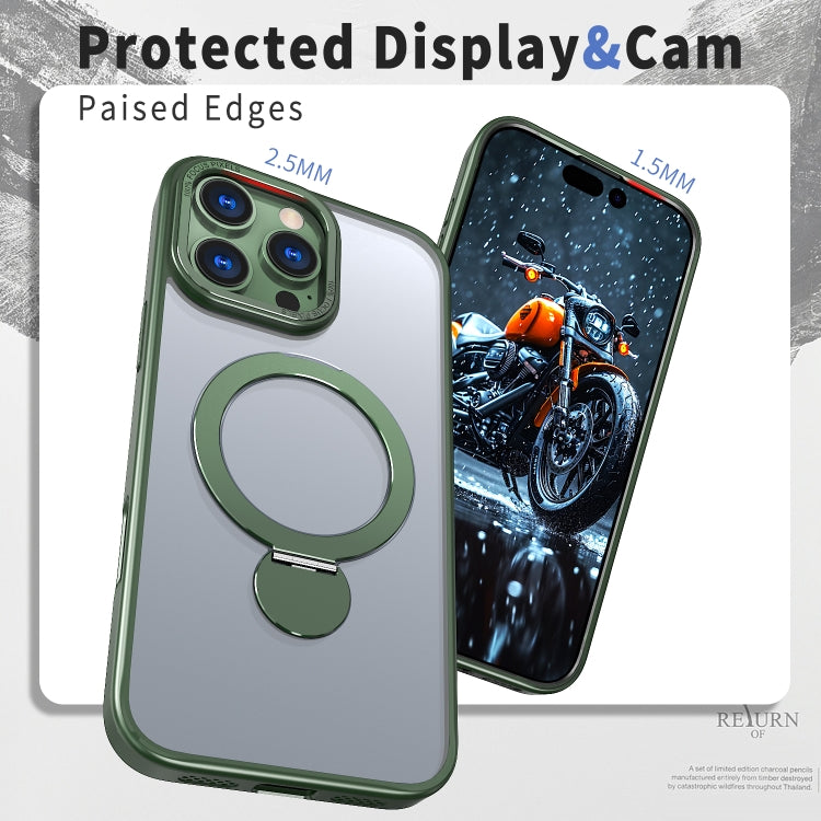 For iPhone 15 Pro Max Wing Series Gen2 MagSafe Metal Ring Holder Phone Case(Green) - iPhone 15 Pro Max Cases by buy2fix | Online Shopping UK | buy2fix