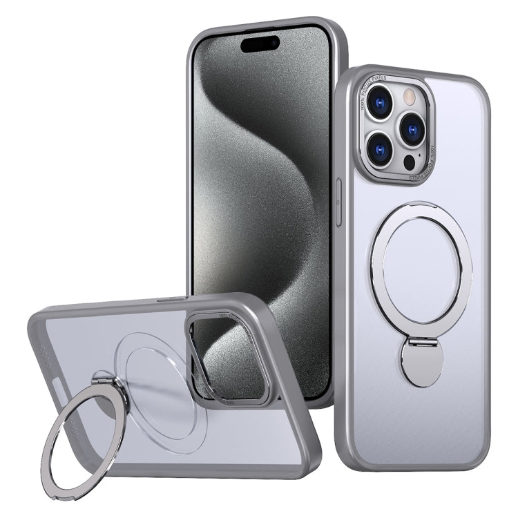 For iPhone 15 Pro Max Wing Series Gen2 MagSafe Metal Ring Holder Phone Case(Titanium Gray) - iPhone 15 Pro Max Cases by buy2fix | Online Shopping UK | buy2fix