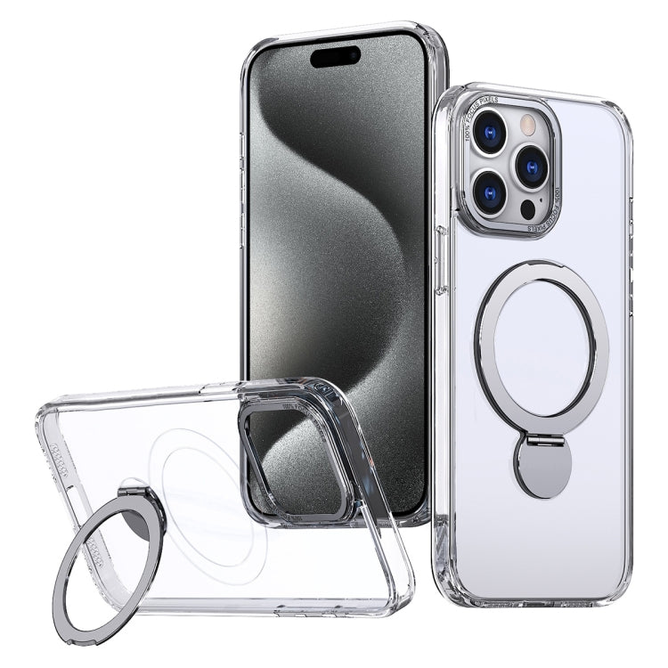 For iPhone 15 Pro Max Wing Series Gen2 MagSafe Metal Ring Holder Phone Case(Transparent) - iPhone 15 Pro Max Cases by buy2fix | Online Shopping UK | buy2fix