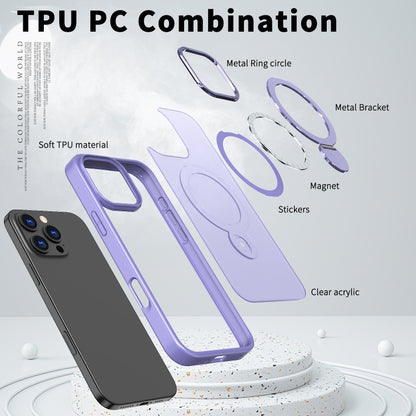 For iPhone 15 Pro Wing Series Gen2 MagSafe Metal Ring Holder Phone Case(Light Purple) - iPhone 15 Pro Cases by buy2fix | Online Shopping UK | buy2fix