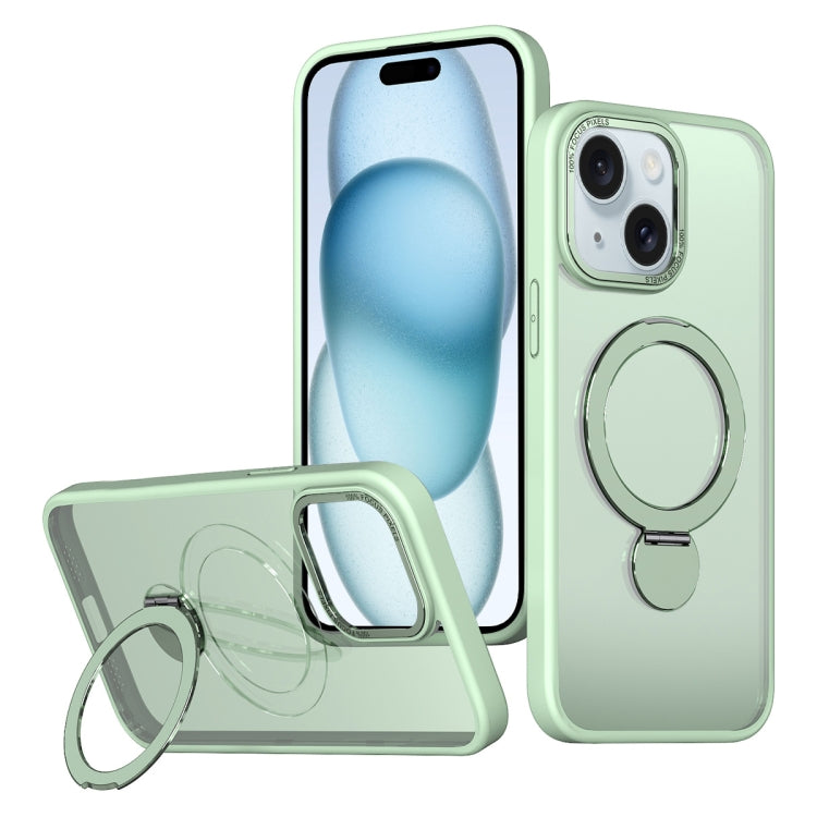 For iPhone 15 Plus Wing Series Gen2 MagSafe Metal Ring Holder Phone Case(Avocado Green) - iPhone 15 Plus Cases by buy2fix | Online Shopping UK | buy2fix