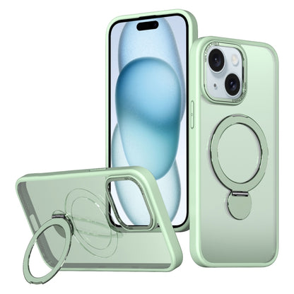 For iPhone 15 Plus Wing Series Gen2 MagSafe Metal Ring Holder Phone Case(Avocado Green) - iPhone 15 Plus Cases by buy2fix | Online Shopping UK | buy2fix