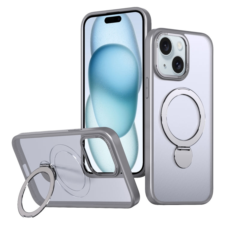 For iPhone 15 Plus Wing Series Gen2 MagSafe Metal Ring Holder Phone Case(Titanium Gray) - iPhone 15 Plus Cases by buy2fix | Online Shopping UK | buy2fix