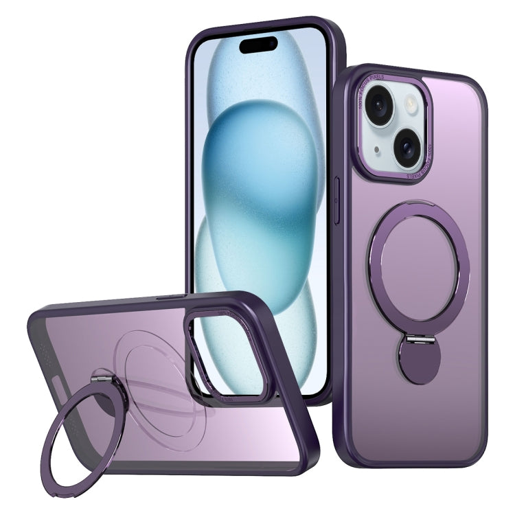 For iPhone 15 Plus Wing Series Gen2 MagSafe Metal Ring Holder Phone Case(Dark Purple) - iPhone 15 Plus Cases by buy2fix | Online Shopping UK | buy2fix