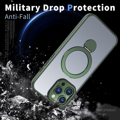 For iPhone 15 Wing Series Gen2 MagSafe Metal Ring Holder Phone Case(Green) - iPhone 15 Cases by buy2fix | Online Shopping UK | buy2fix