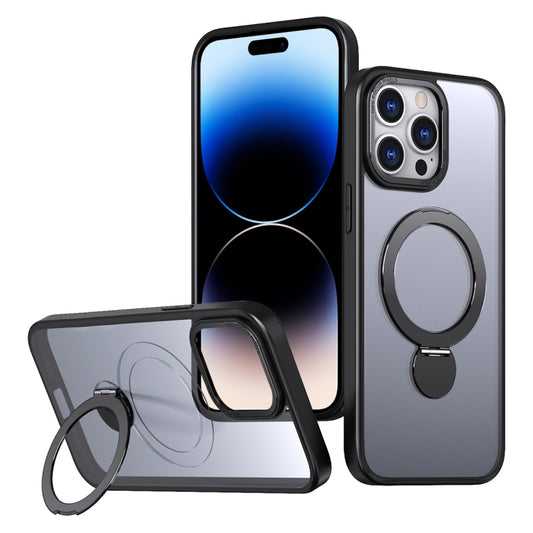 For iPhone 14 Pro Max Wing Series Gen2 MagSafe Metal Ring Holder Phone Case(Black) - iPhone 14 Pro Max Cases by buy2fix | Online Shopping UK | buy2fix