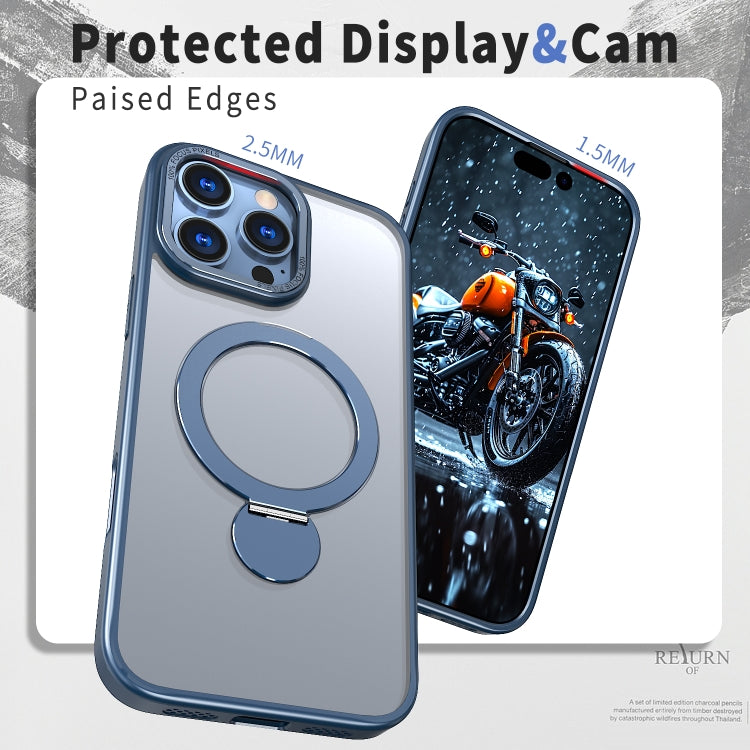 For iPhone 14 Pro Max Wing Series Gen2 MagSafe Metal Ring Holder Phone Case(Blue) - iPhone 14 Pro Max Cases by buy2fix | Online Shopping UK | buy2fix