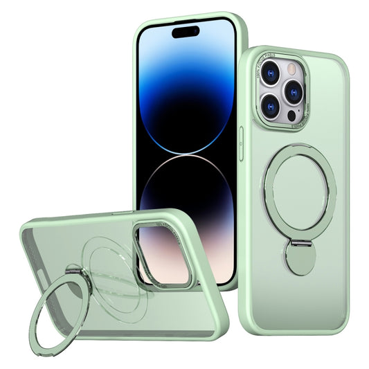For iPhone 14 Pro Max Wing Series Gen2 MagSafe Metal Ring Holder Phone Case(Avocado Green) - iPhone 14 Pro Max Cases by buy2fix | Online Shopping UK | buy2fix